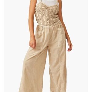 Free people forever always cotton wide leg jumpsuit